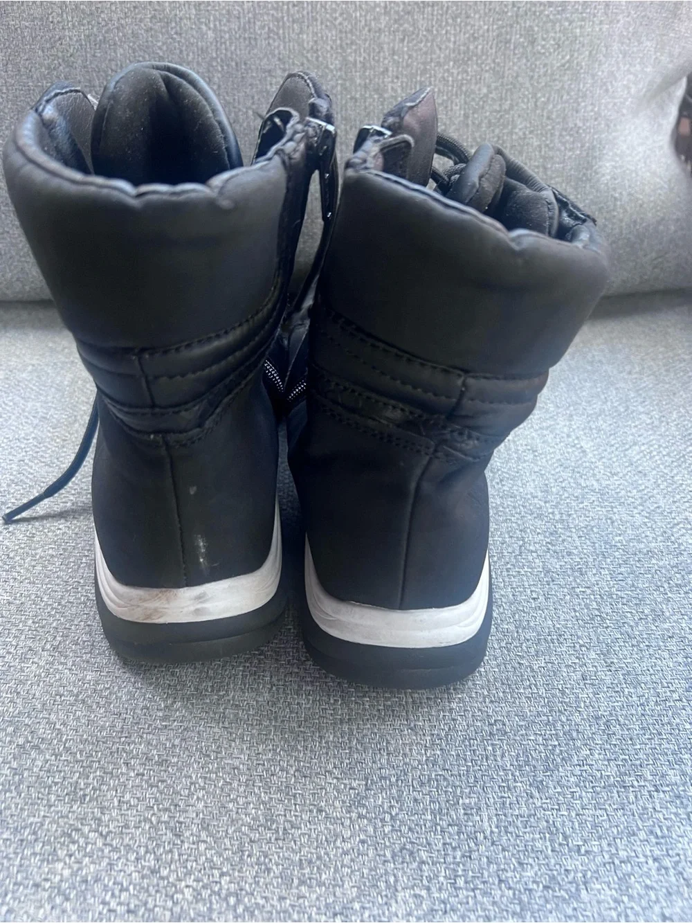 Kim Rogers Womens Black Winter Boots SZ 7 1/2 Lace Up Side Zip Ankle Snow Shoes